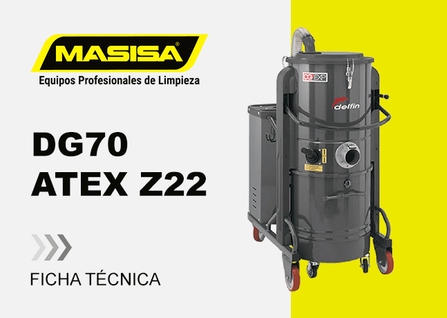 Especificaciones técnicas Aspiradora Industrial DG70 ATEX Z22
