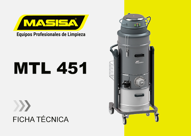 Especificaciones técnicas Aspiradora Industrial MTL 451