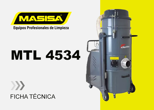 Especificaciones técnicas Aspiradora Industrial MTL 4534