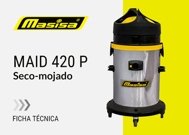 Especificaciones técnicas Aspiradora Industrial Maid 420 <span>Seco-mojado</span>