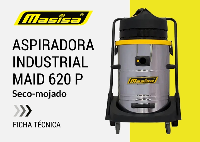 Especificaciones técnicas Aspiradora Industrial Maid 620 <span>Seco-mojado</span>